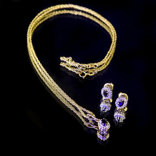 Antique Sapphire & Diamond Necklace & Earing Set £345.00