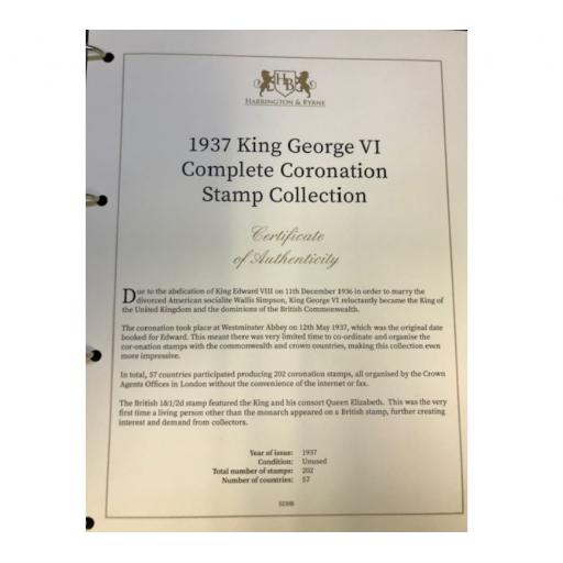 1937 King George VI Complete Coronation Stamp Collection